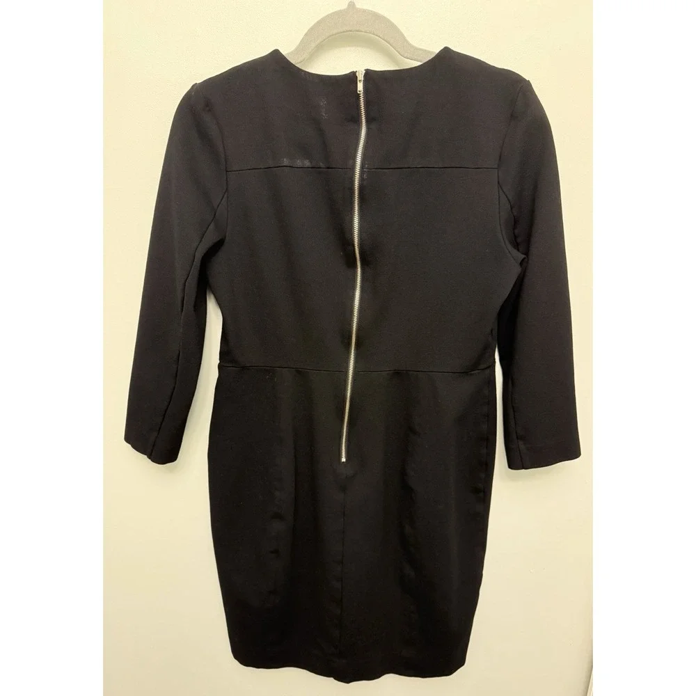 J. Crew Dress Womens Sz 8 Sheath Black Structured Knit Stretch‎ Career Work